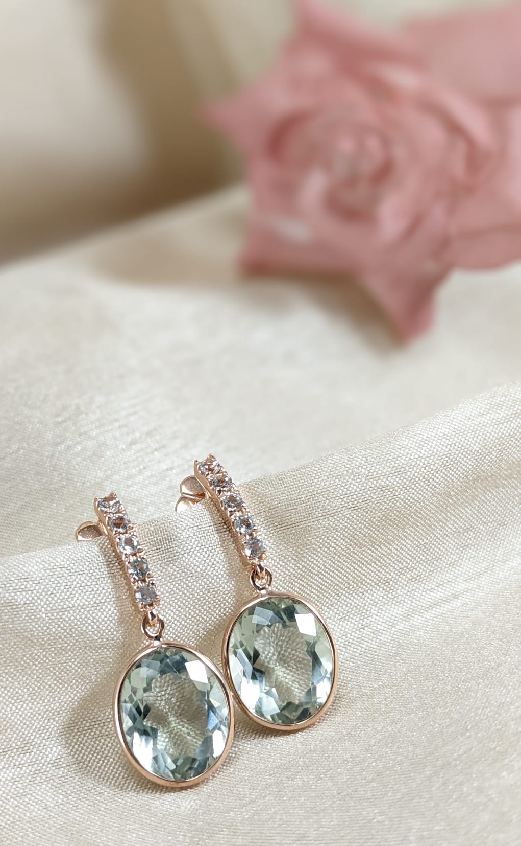 Earrings with natural gemstones