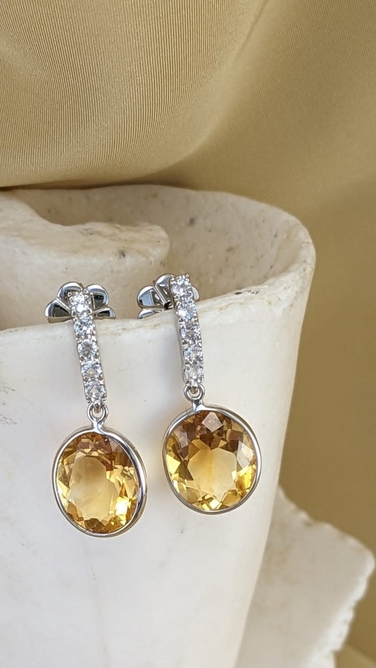 Earrings with natural gemstones