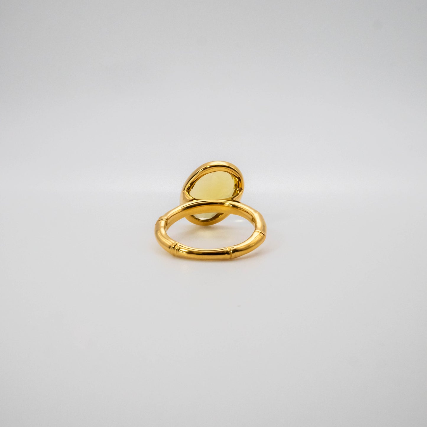 Lemon quartz Bamboo ring