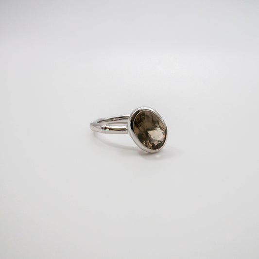 Smoked quartz Bamboo ring