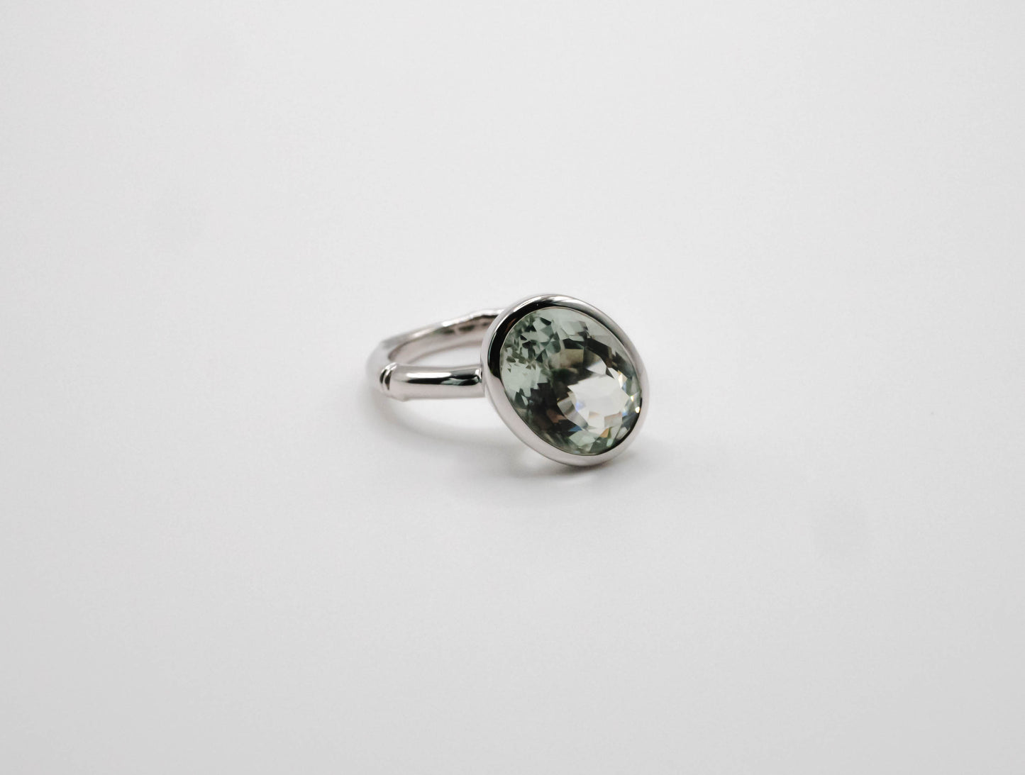 Green amethyst Bamboo ring