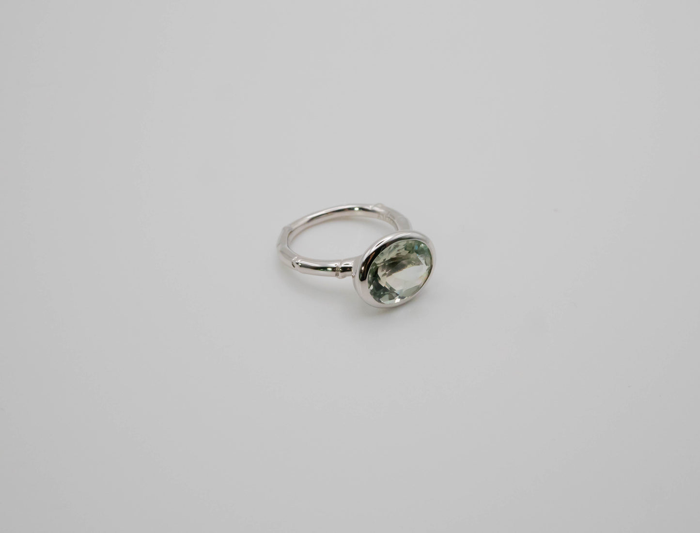 Green amethyst Bamboo ring