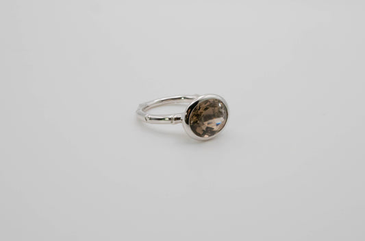 Smoked quartz Bamboo ring