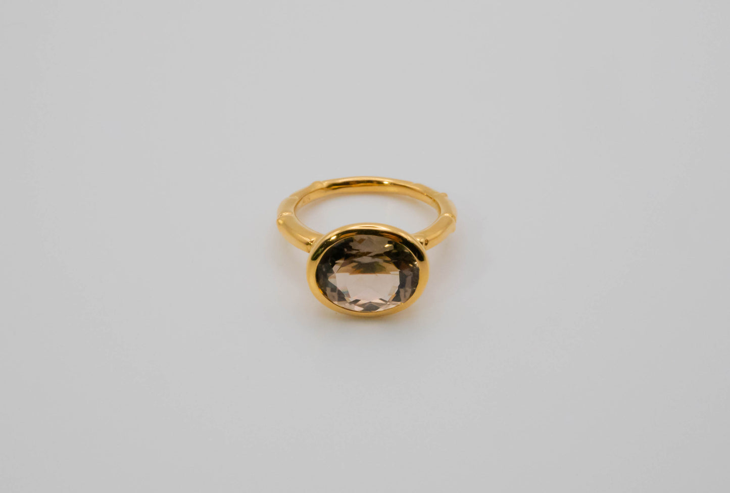 Smoked quartz Bamboo ring