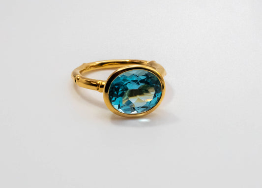 Sky Topaz Bamboo ring